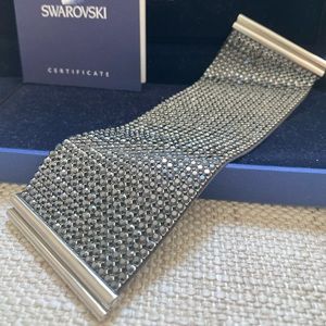 Stunning & Rare Swarovski Leather & Crystal Cuff